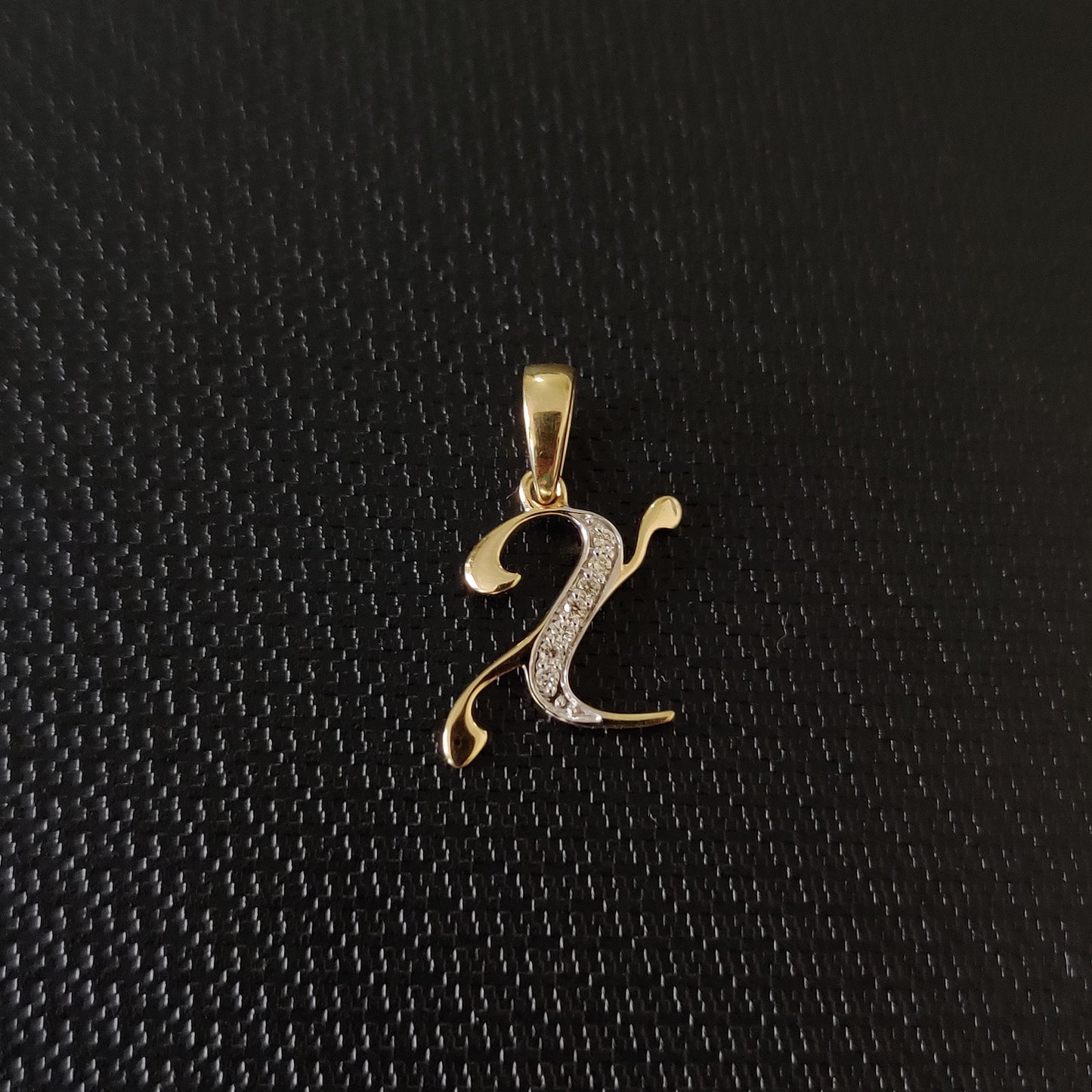 14K Gold Initial X Pendant, Solid Yellow Gold Initial X Charm Pendant, Natural Diamond Charm Pendant, Cluster Diamond Pendant, Birthday Gift