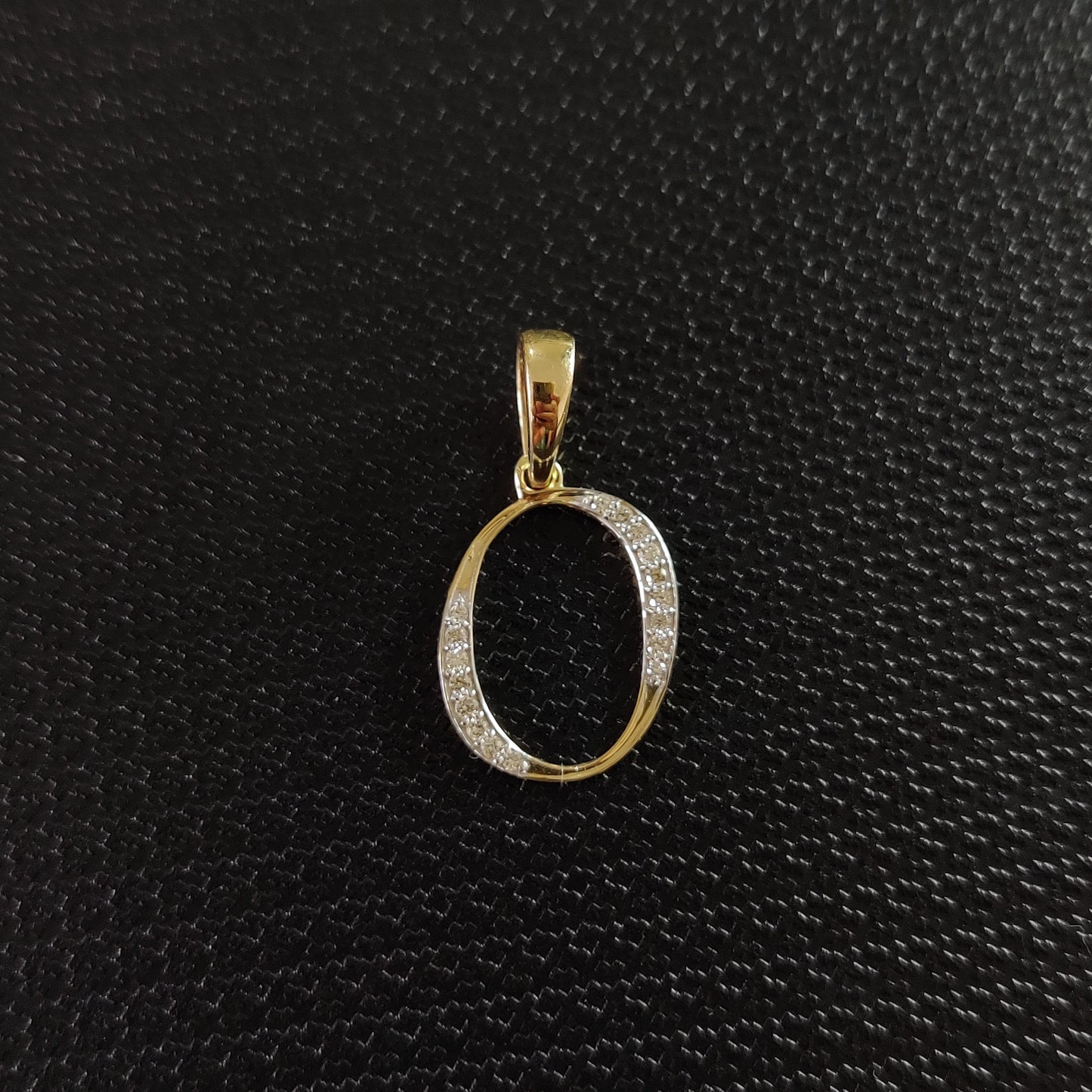 Colgante con inicial O de oro de 14 quilates, colgante con dije de inicial O de oro amarillo macizo, colgante con dije de diamante natural, colgante con diamantes en racimo, regalo de cumpleaños