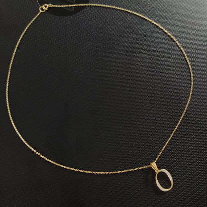 Colgante con inicial O de oro de 14 quilates, colgante con dije de inicial O de oro amarillo macizo, colgante con dije de diamante natural, colgante con diamantes en racimo, regalo de cumpleaños