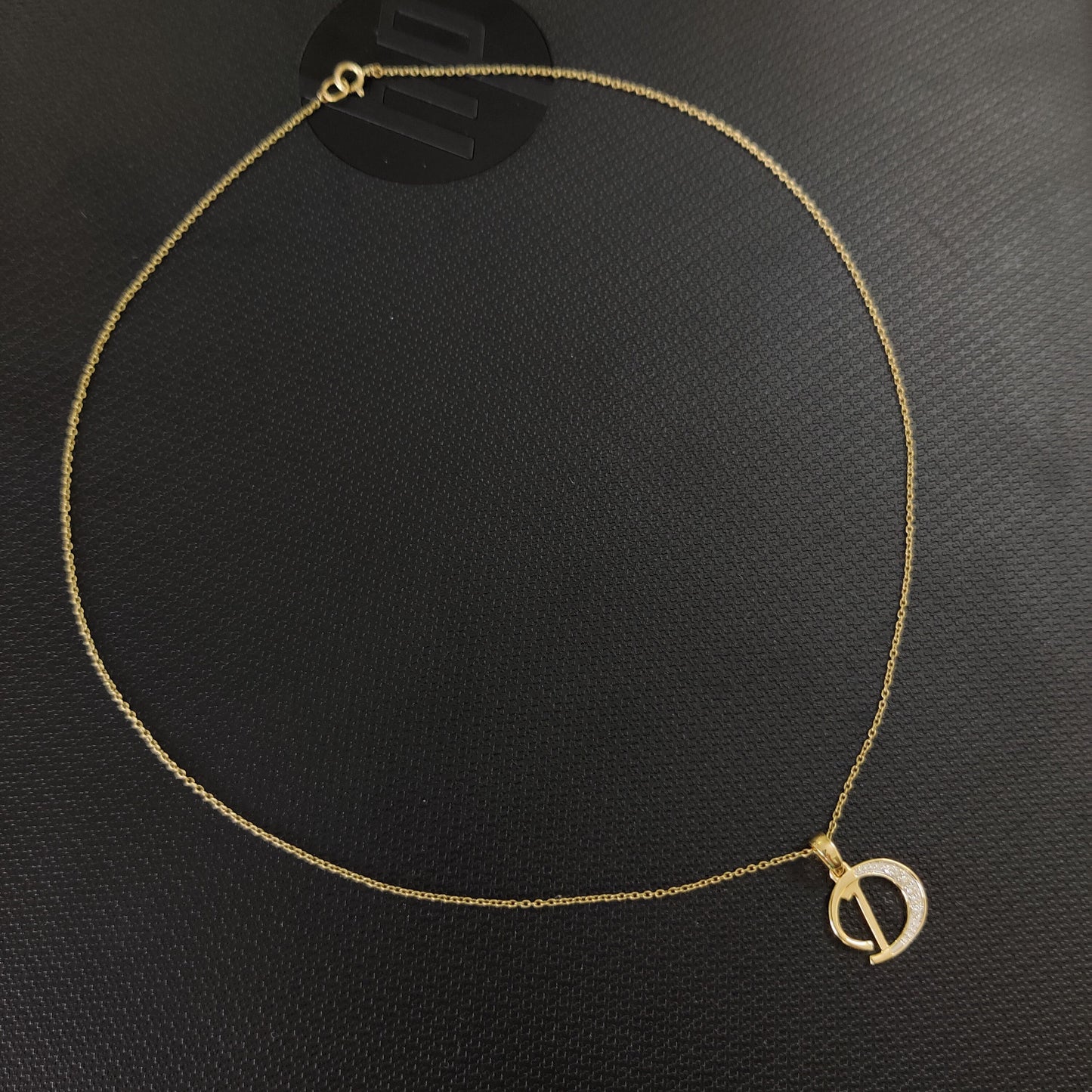 Colgante con inicial D en oro de 14 quilates, colgante con dije de inicial D en oro amarillo macizo, colgante con dije de diamante natural, colgante con diamantes en racimo, regalo de cumpleaños