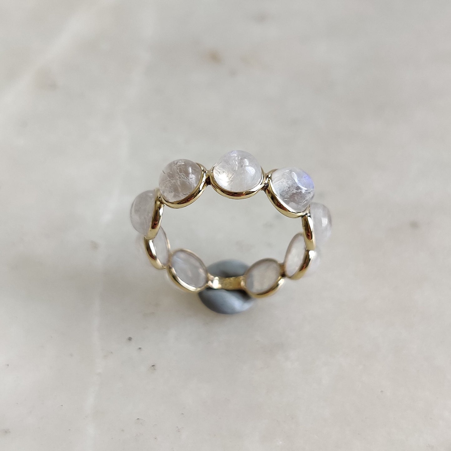 Natural Rainbow Moonstone Ring, 14K Solid Gold Ring, Rainbow Moonstone Gold Ring, Blue Moonstone Jewelry, Dainty Ring, June Birthstone