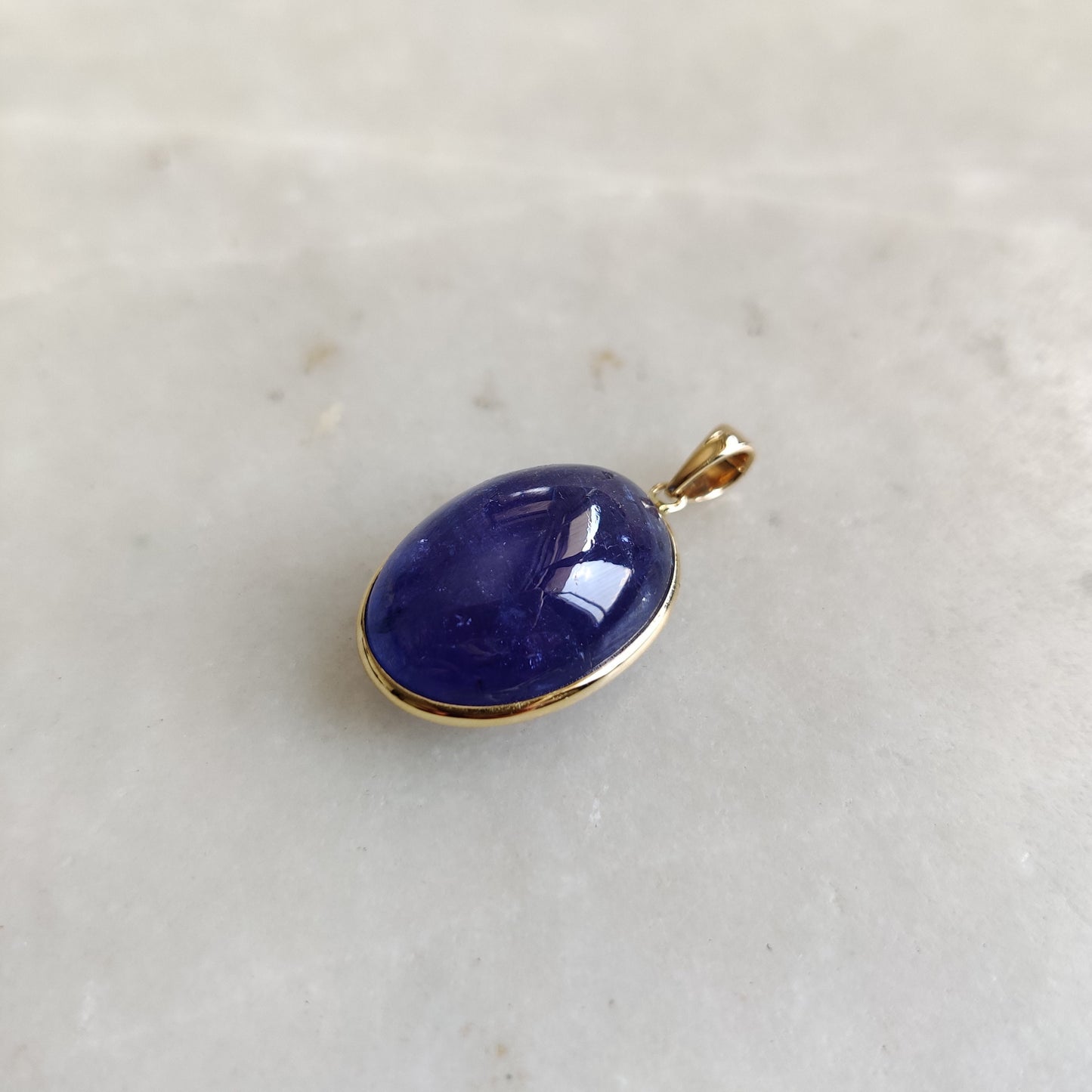 Natural Tanzanite Pendant, 14K Solid Gold Tanzanite Pendant, Yellow Gold Bezel Oval Pendant, Tanzanite Jewelry, December Birthstone