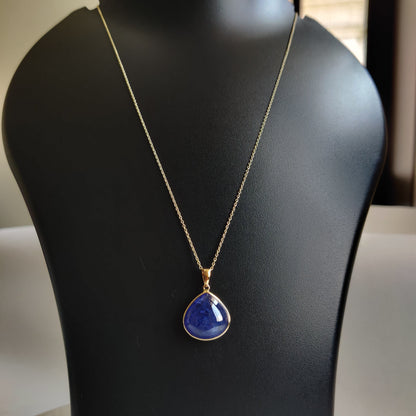 Natural Tanzanite Pendant, 14K Solid Gold Tanzanite Pendant, Yellow Gold Necklace Pendant, Tanzanite Jewelry, December Birthstone