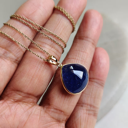 Natural Tanzanite Pendant, 14K Solid Gold Tanzanite Pendant, Yellow Gold Necklace Pendant, Tanzanite Jewelry, December Birthstone