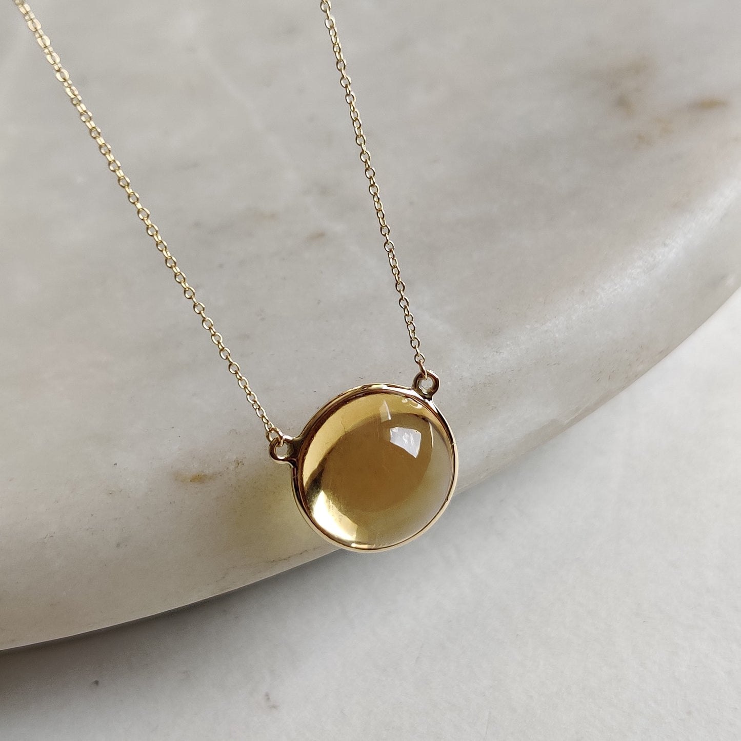 Natural Citrine Pendant, 14K Solid Gold Citrine Pendant, Solid Gold Bezel Necklace, November Birthstone, Christmas Gift, Citrine Jewelry