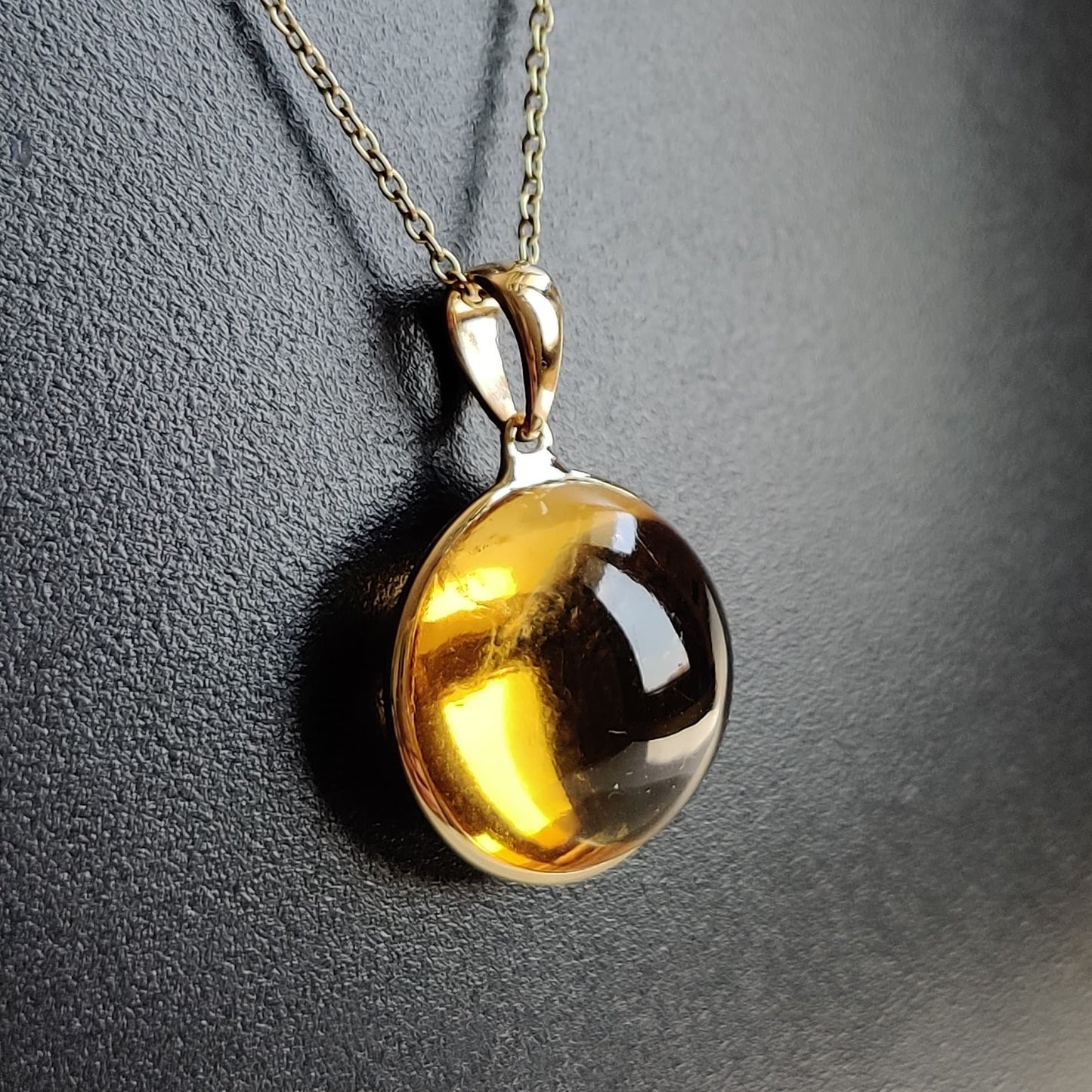 Natural Citrine Pendant, 14K Solid Yellow Gold Citrine Pendant, Round Bezel Pendant, November Birthstone, Christmas Gift, Citrine Jewelry