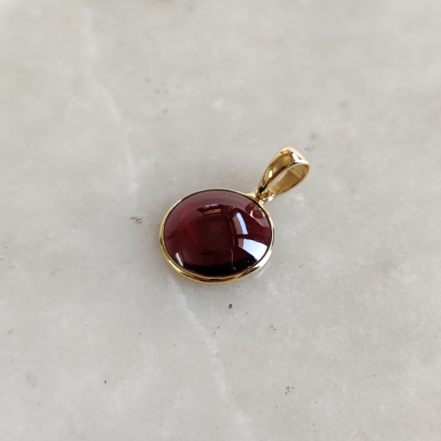 Natural Garnet Pendant, 14K Solid Gold Garnet Pendant, Solid Gold Pendant Necklace, January Birthstone, Christmas Gift, Garnet Jewelry