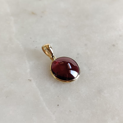 Natural Garnet Pendant, 14K Solid Gold Garnet Pendant, Solid Gold Pendant Necklace, January Birthstone, Christmas Gift, Garnet Jewelry