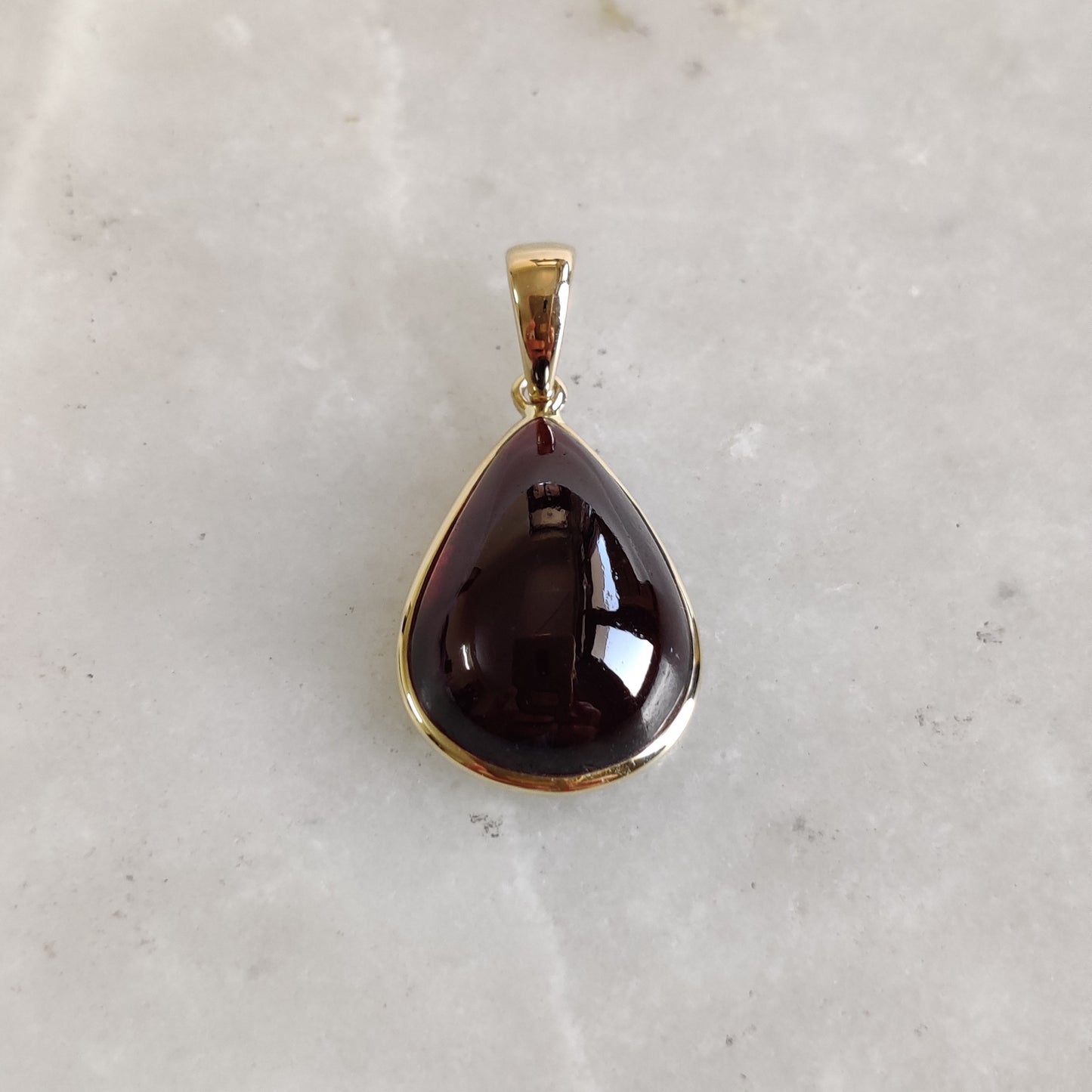 Natural Garnet Pendant, 14K Solid Gold Garnet Pendant, Solid Gold Pendant Necklace, January Birthstone, Christmas Gift, Garnet Jewelry