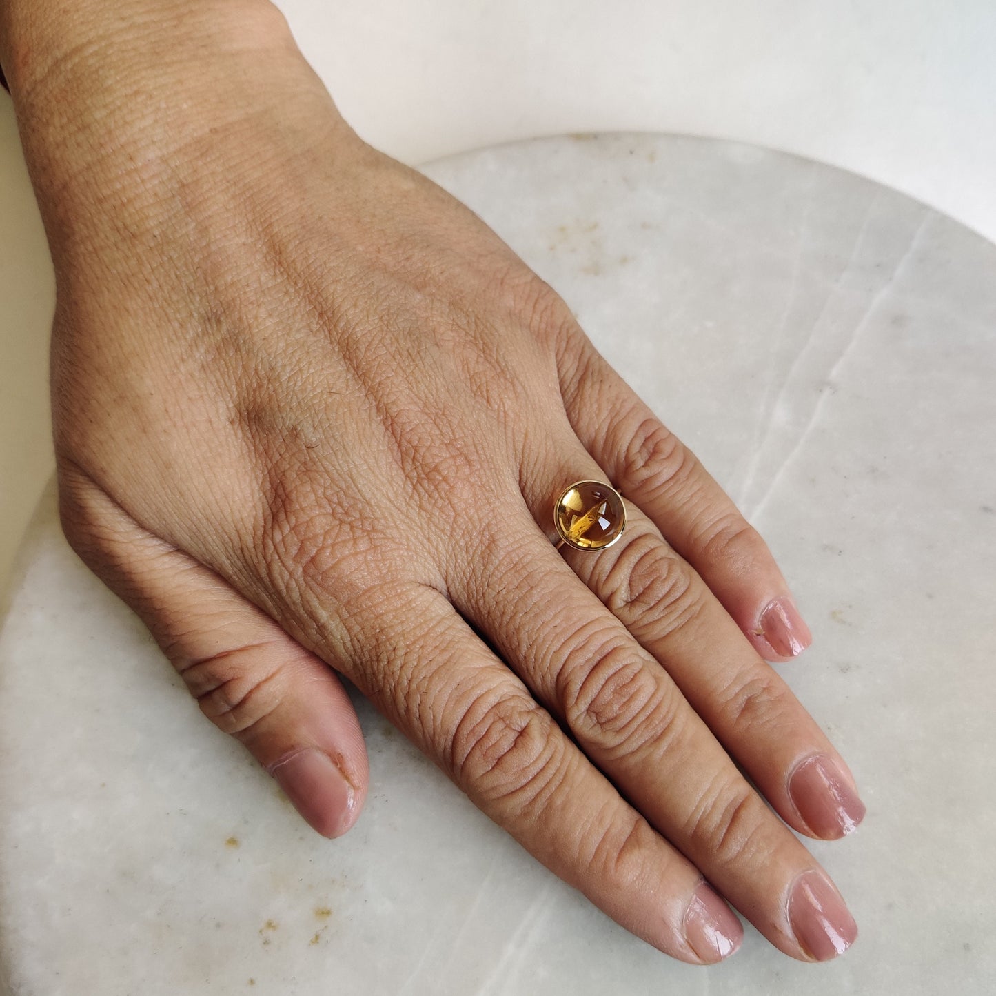 Natural Citrine Ring, 14K Solid Yellow Gold Ring, November Birthstone, Citrine Jewelry, Christmas Gift, Statement Ring, Bezel Ring