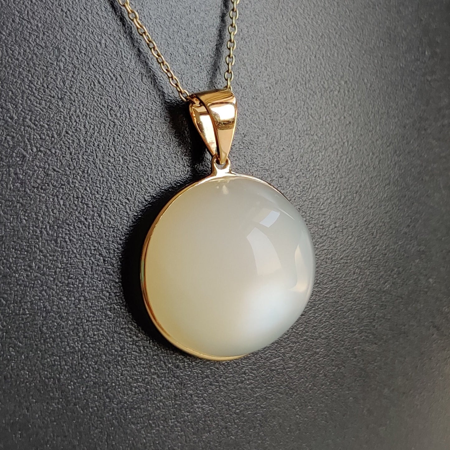 Natural White Moonstone Pendant, 14K Solid Yellow Gold Moonstone Pendant, June Birthstone, Christmas Gift, Bezel Pendant, Moonstone Jewelry