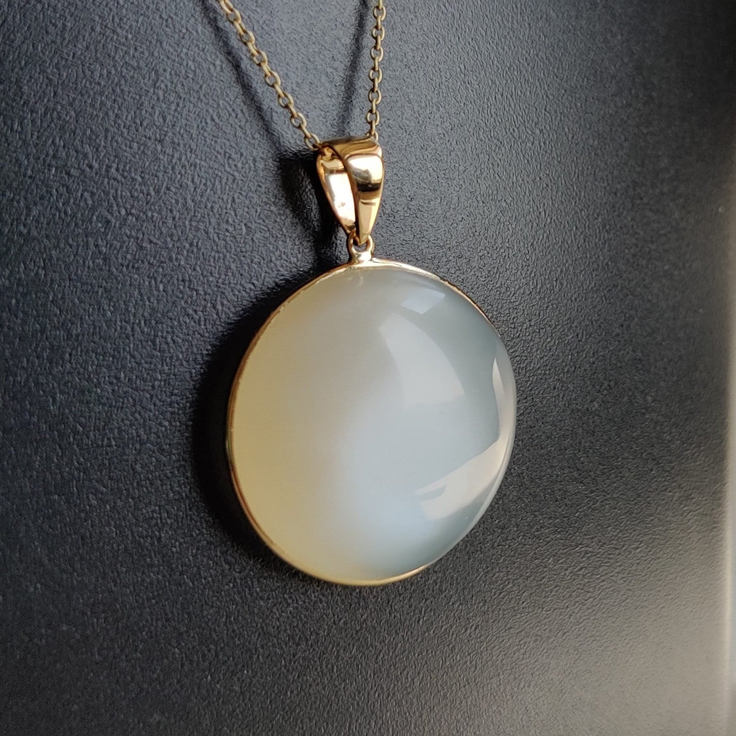 Natural White Moonstone Pendant, 14K Solid Yellow Gold White Moonstone Pendant, June Birthstone, Valentine Gift, White Moonstone Jewelry