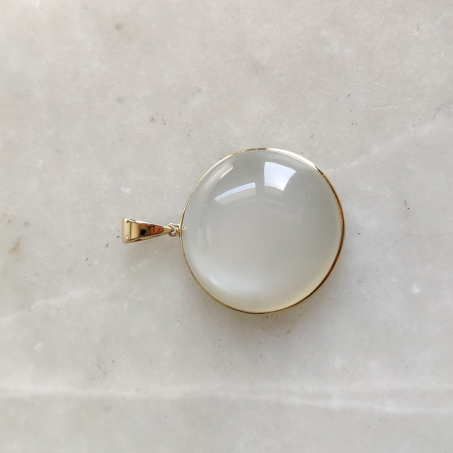 Natural White Moonstone Pendant, 14K Solid Yellow Gold White Moonstone Pendant, June Birthstone, Valentine Gift, White Moonstone Jewelry