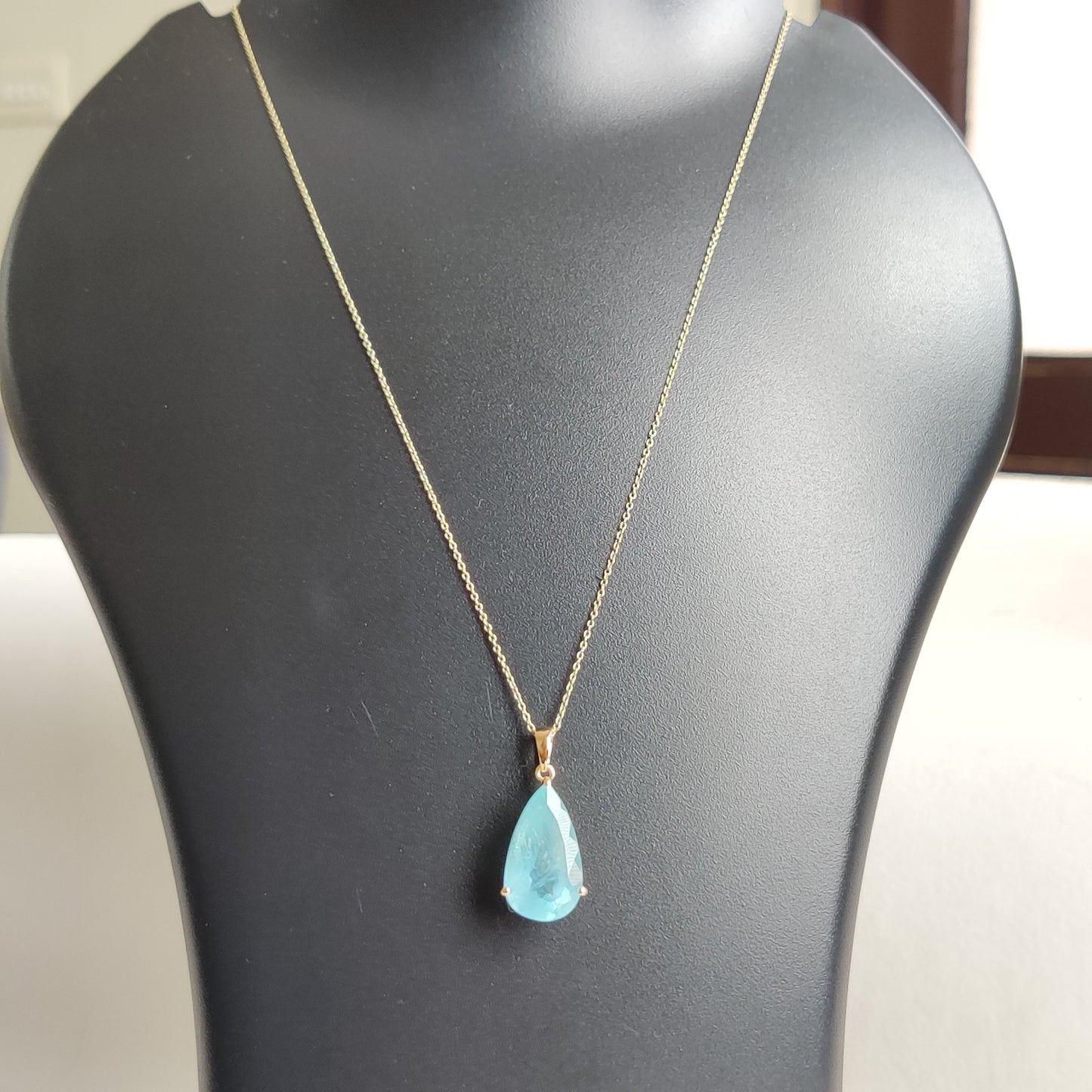 Natural Aquamarine Pendant, 14K Solid Yellow Gold Aquamarine Pendant, March Birthstone, Prong Pendent, Aquamarine Jewelry, Christmas Present