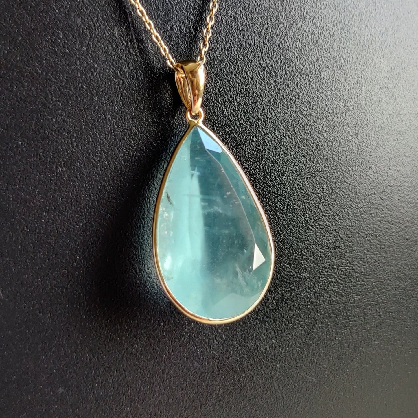 Natural Aquamarine Pendant, 14K Solid Gold Pendant Necklace, Solid Gold Pendant, March Birthstone, Aquamarine Jewelry, Christmas Gift