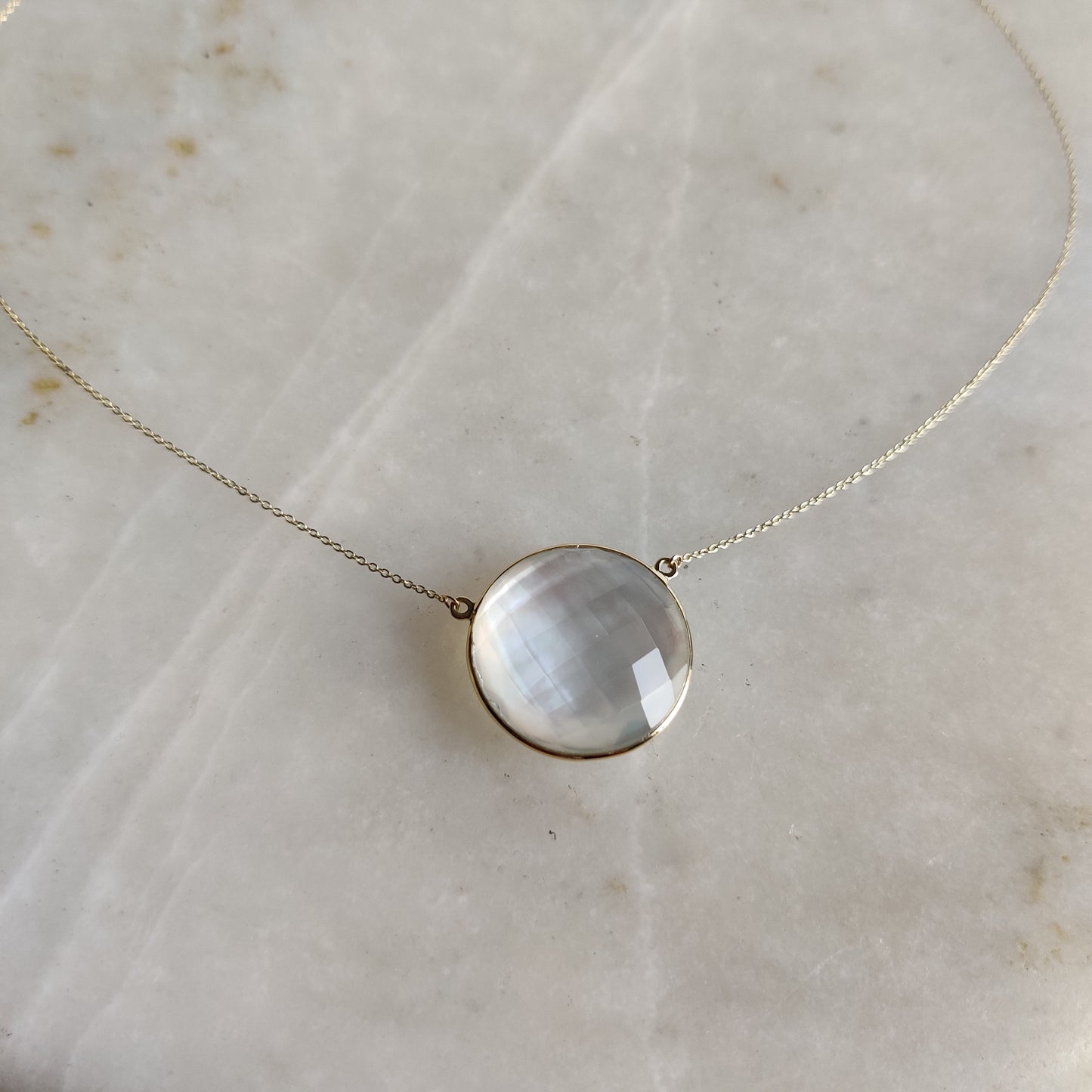 14K Gold Pearl & Crystal Pendant, Natural Pearl Bezel Necklace, 14K Solid Yellow Gold Pendant Necklace, June Birthstone, Gifts for her