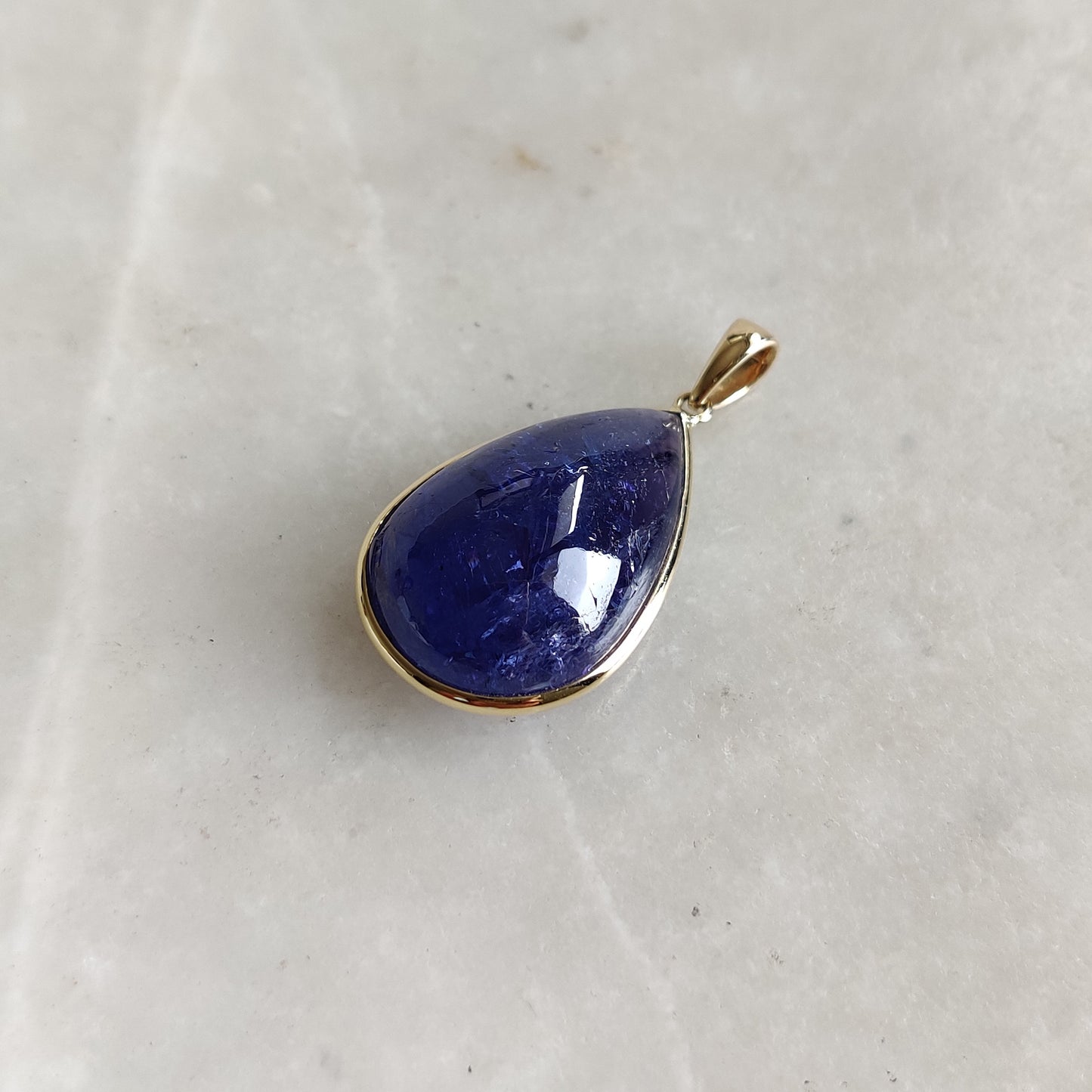 Natural Tanzanite Pendant, 14K Solid Gold Tanzanite Pendant, Yellow Gold Bezel Pendant, Tanzanite Jewelry, December Birthstone