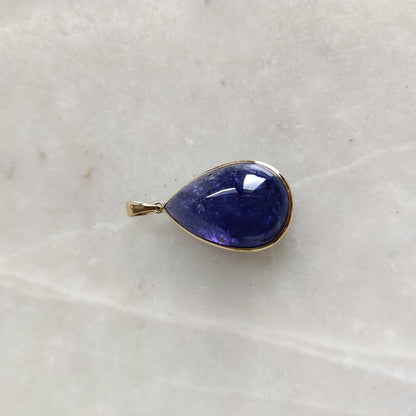 Natural Tanzanite Pendant, 14K Solid Gold Tanzanite Pendant, Yellow Gold Bezel Pendant, Tanzanite Jewelry, December Birthstone