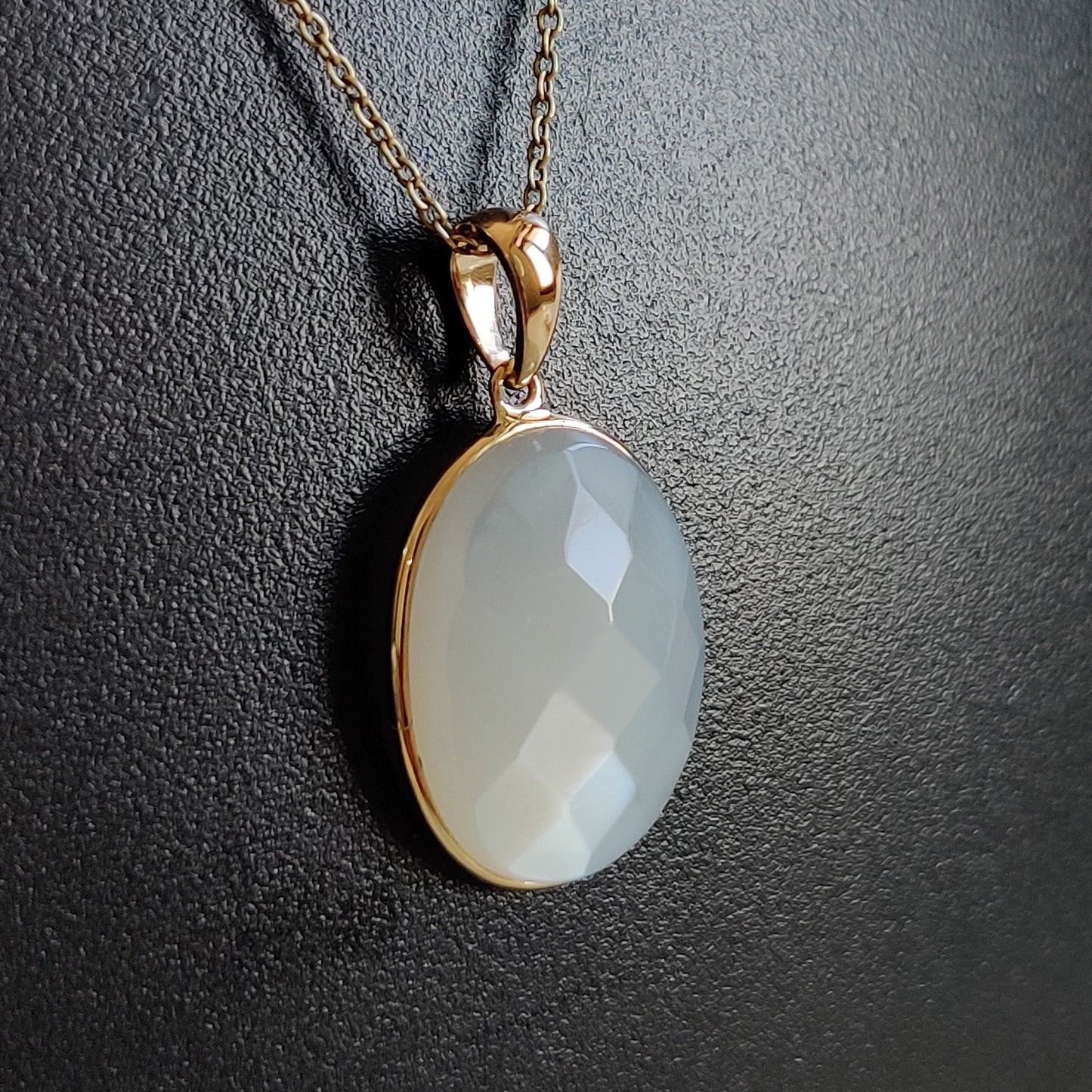 Natural White Moonstone Pendant, 14K Solid Yellow Gold White Moonstone Pendant, June Birthstone, Anniversary Gift, White Moonstone Jewelry