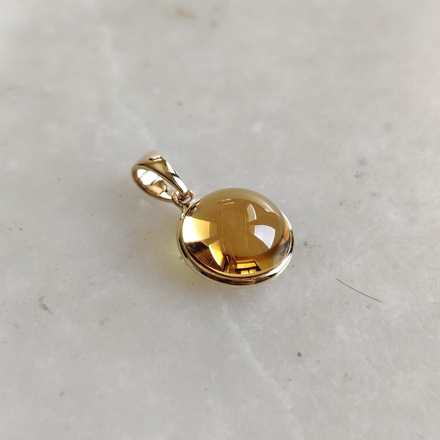 Natural Citrine Pendant, 14K Solid Gold Citrine Pendant, Citrine Round Bezel Pendant, November Birthstone, Christmas Gift, Citrine Jewelry