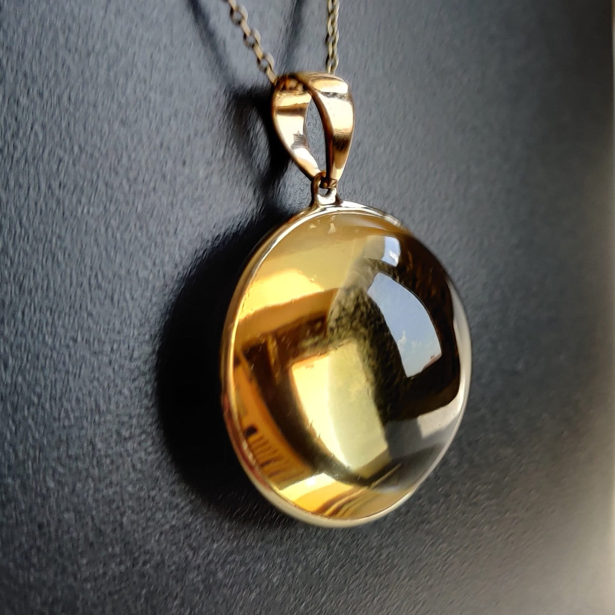 Natural Citrine Pendant, 14K Solid Yellow Gold Bezel, November Birthstone