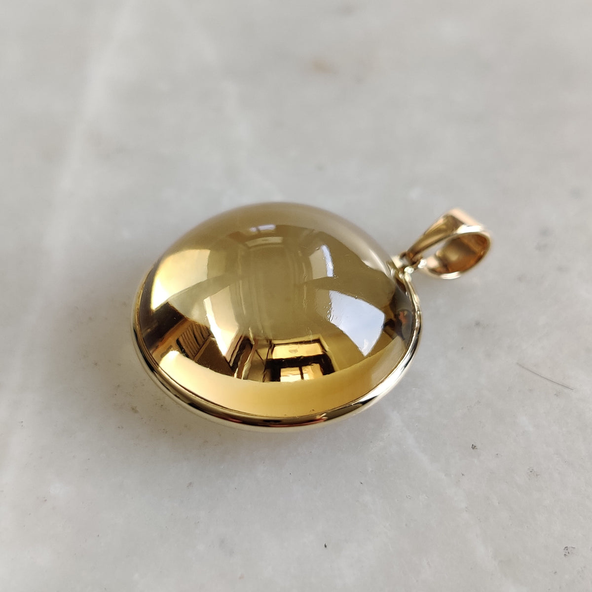 Natural Citrine Pendant, 14K Solid Yellow Gold Bezel, November Birthstone