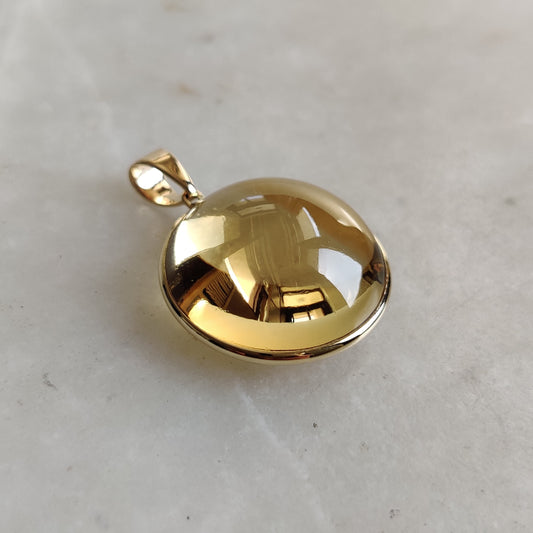 Natural Citrine Pendant, 14K Solid Yellow Gold Citrine Pendant, Round Bezel Pendant, November Birthstone, Christmas Gift, Citrine Jewelry