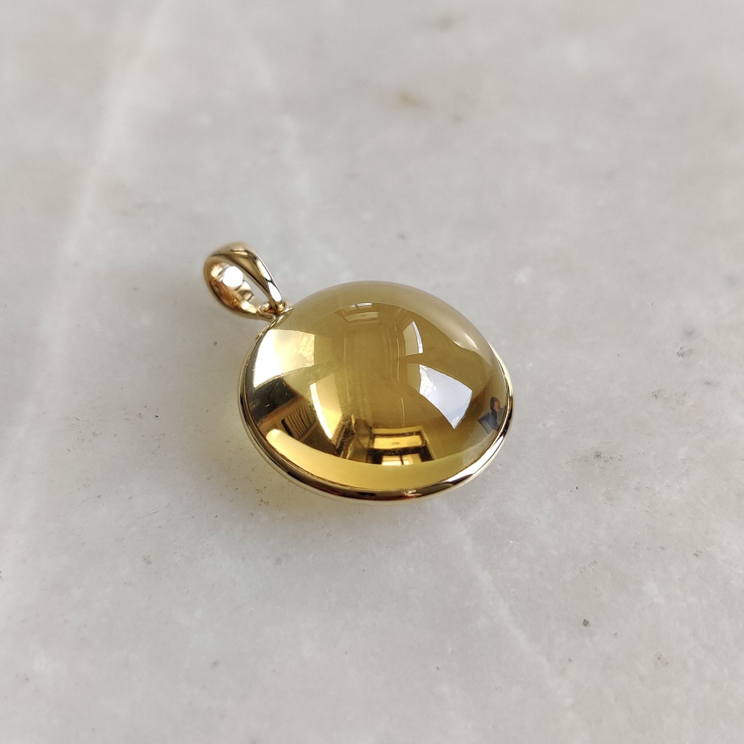 Natural Citrine Pendant, 14K Solid Yellow Gold Citrine Pendant, Round Bezel Pendant, November Birthstone, Christmas Gift, Citrine Jewelry