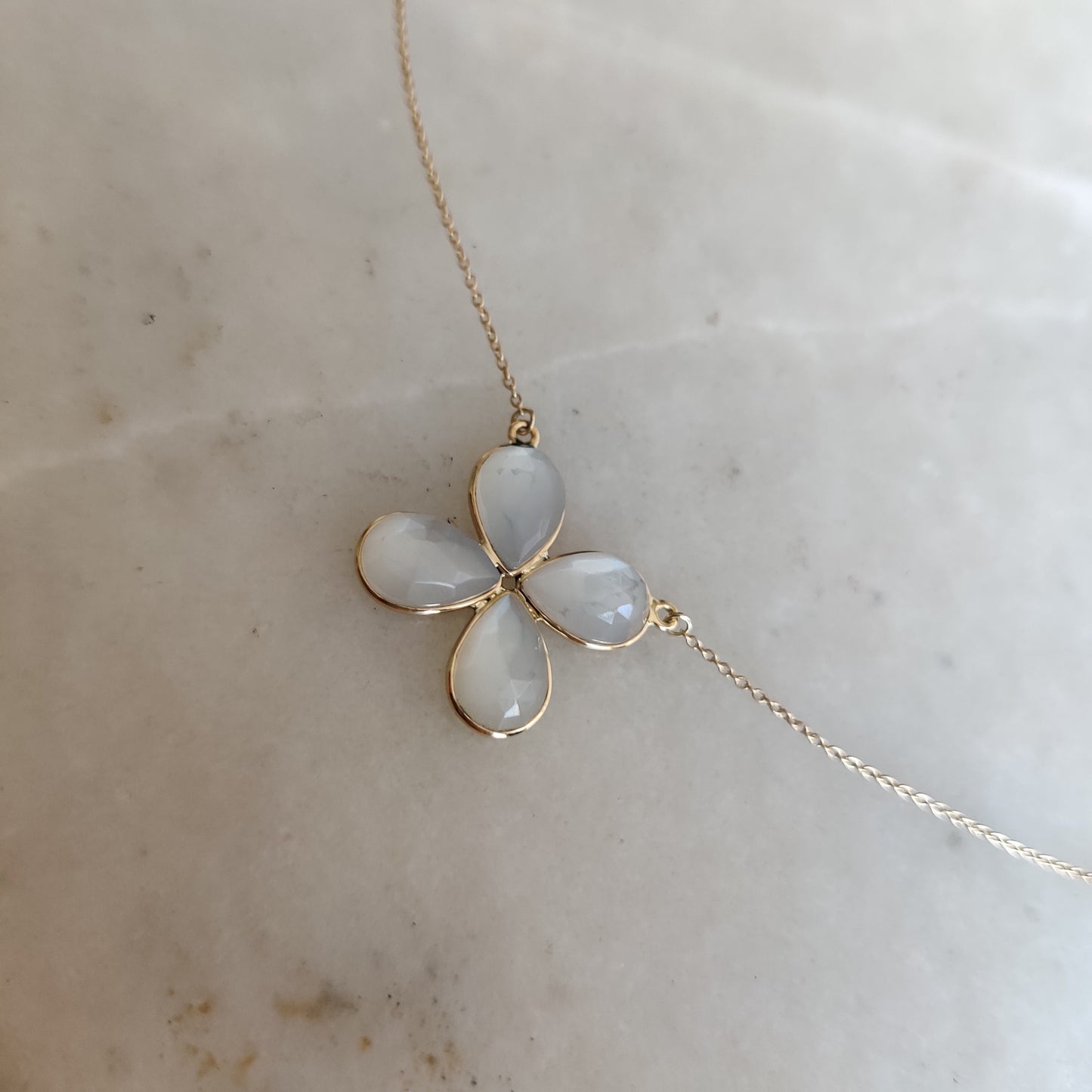 Natural White Moonstone Pendant, 14K Solid Yellow Gold Moonstone Pendant, June Birthstone Pendant, White Moonstone Jewelry, Anniversary Gift