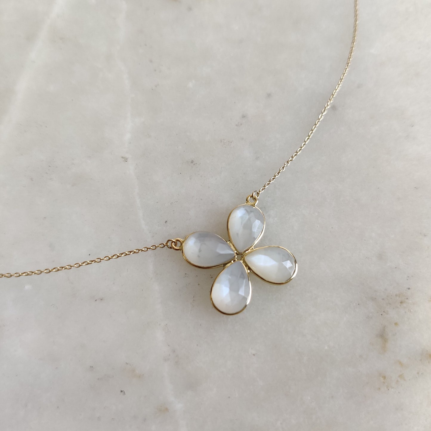 Natural White Moonstone Pendant, 14K Solid Yellow Gold Moonstone Pendant, June Birthstone Pendant, White Moonstone Jewelry, Anniversary Gift