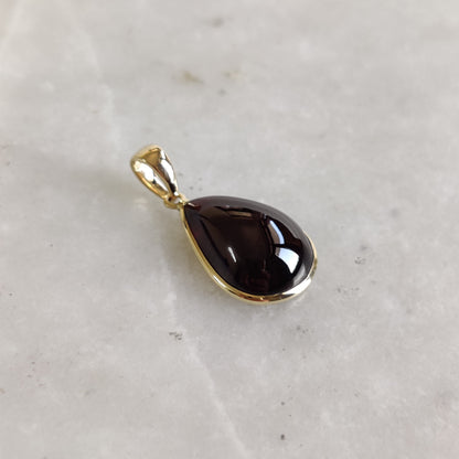 Natural Garnet Pendant, 14K Solid Gold Garnet Pendant, Solid Gold Pendant Necklace, January Birthstone, Christmas Gift, Garnet Jewelry