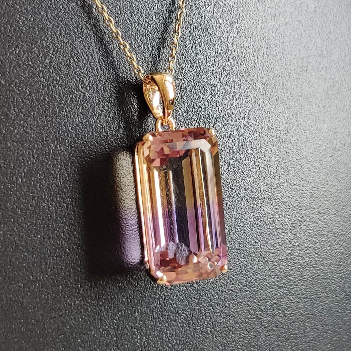 Natural Ametrine Pendant, 14K Solid Yellow Gold Ametrine Pendant, Amethyst & Citrine Pendant, February Birthstone Pendent, Christmas Present