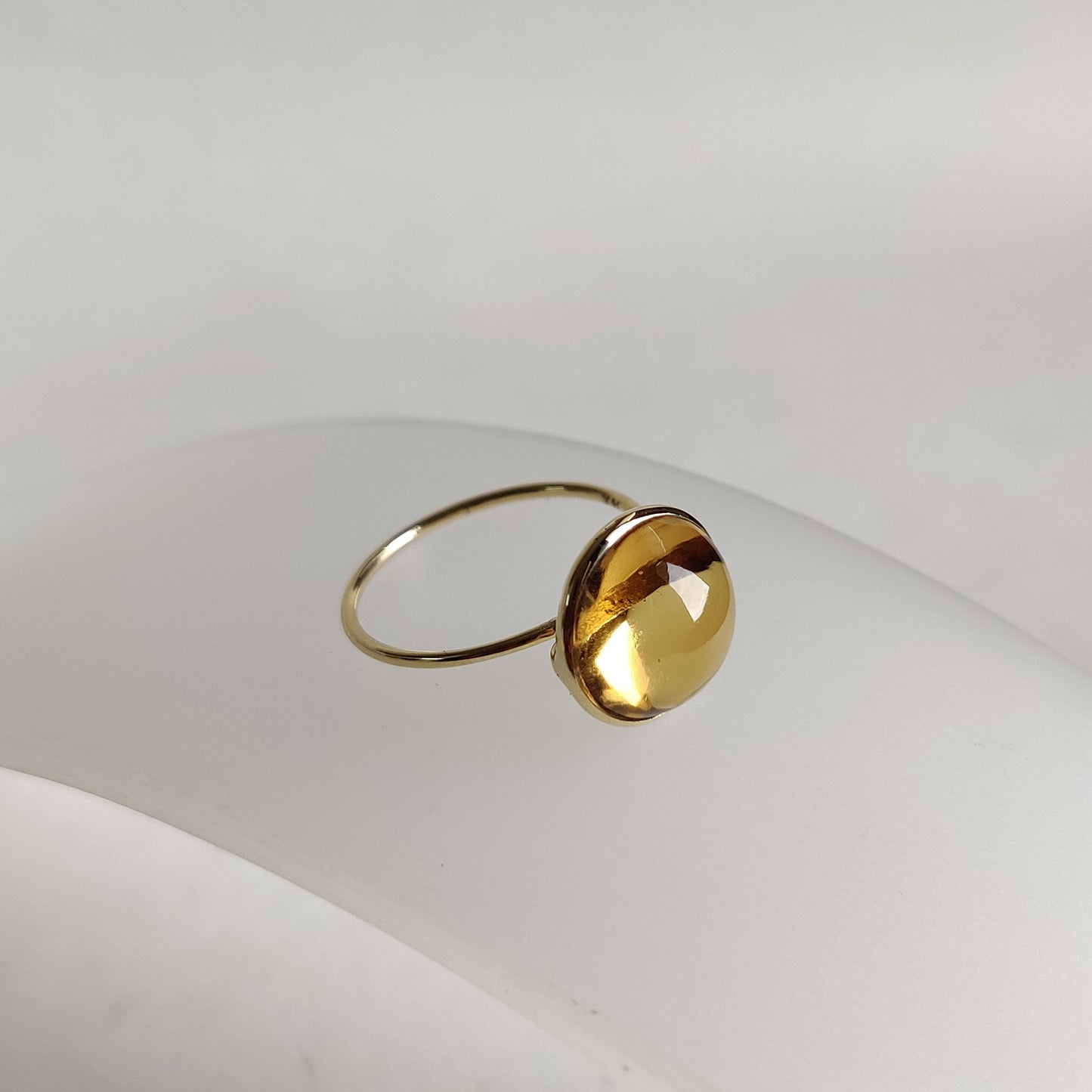 Natural Citrine Ring, 14K Solid Yellow Gold Ring, November Birthstone, Citrine Jewelry, Christmas Gift, Statement Ring, Bezel Ring