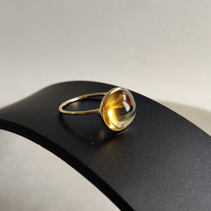 Natural Citrine Ring, 14K Solid Yellow Gold Ring, November Birthstone, Citrine Jewelry, Christmas Gift, Statement Ring, Bezel Ring