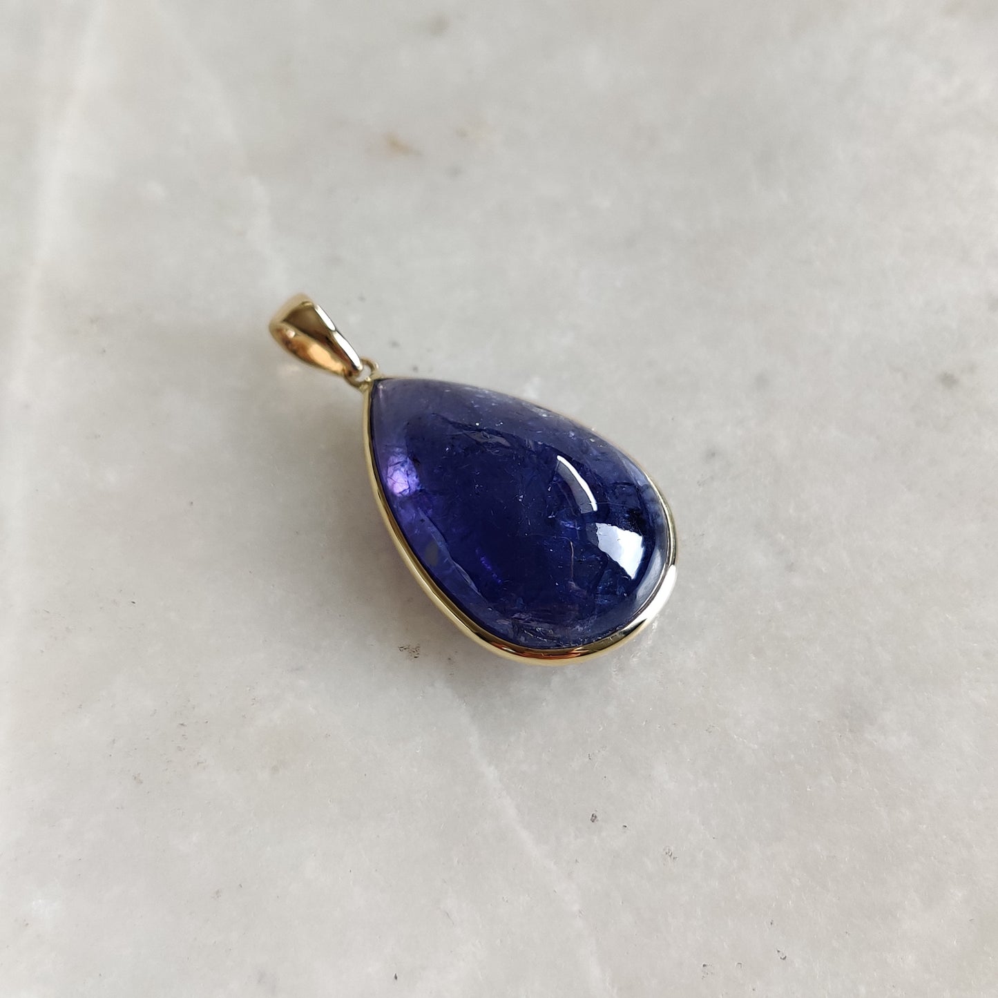 Natural Tanzanite Pendant, 14K Solid Gold Tanzanite Pendant, Yellow Gold Bezel Pendant, Tanzanite Jewelry, December Birthstone