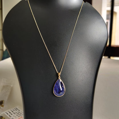 Natural Tanzanite Pendant, 14K Solid Gold Tanzanite Pendant, Yellow Gold Bezel Pendant, Tanzanite Jewelry, December Birthstone