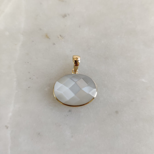 Natural White Moonstone Pendant, 14K Solid Yellow Gold White Moonstone Pendant, Bezel Pendant, June Birthstone, White Moonstone Jewelry