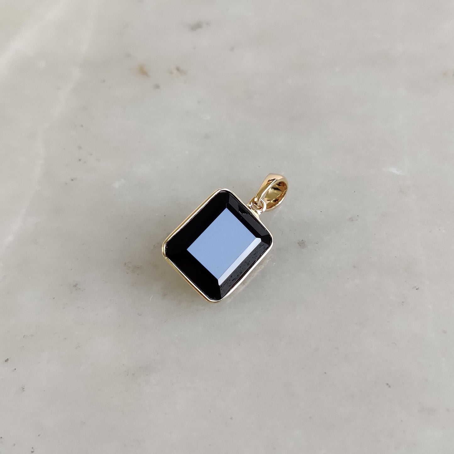 Natural Black Onyx Pendant, 14K Solid Yellow Gold Black Onyx Pendant, December Birthstone, Bezel Pendant, Onyx Jewelry, Christmas Gift