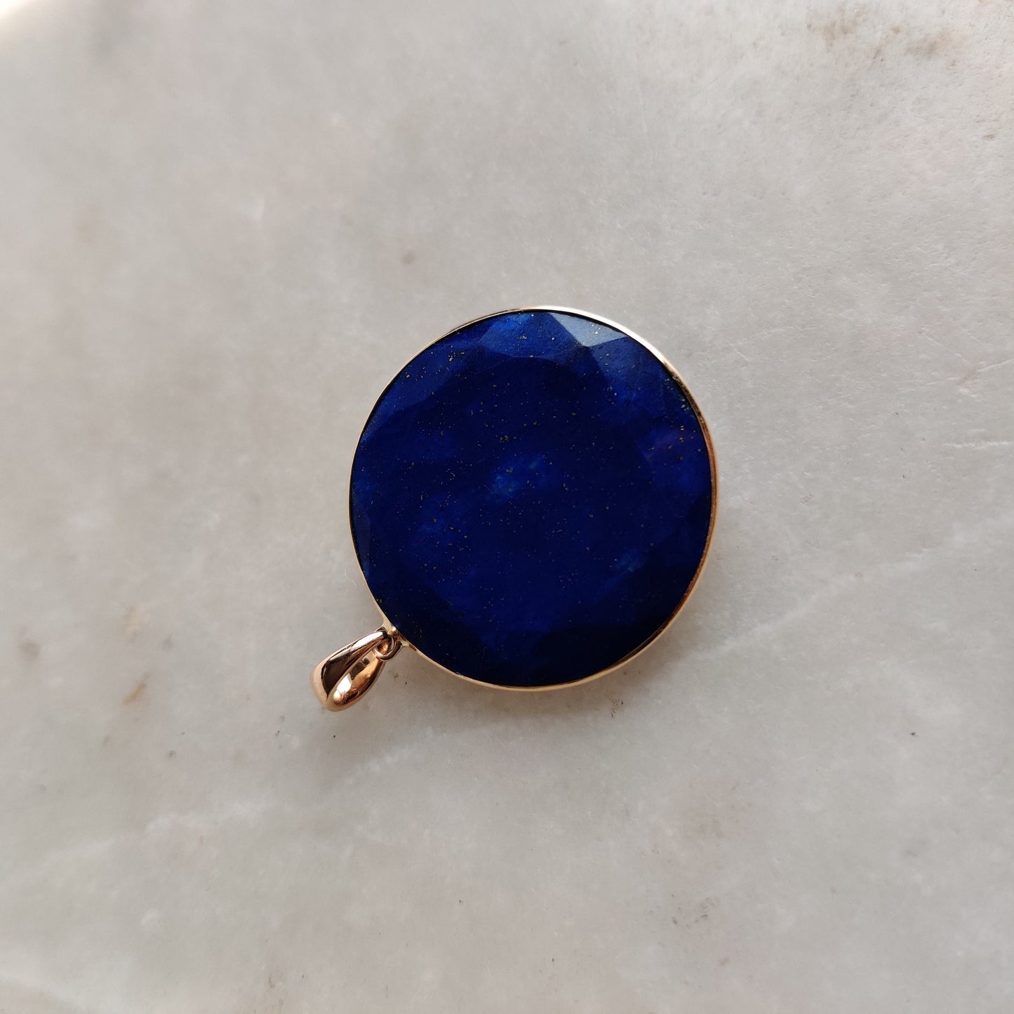 Natural Lapis Lazuli Pendant, 14K Solid Yellow Gold Lapis Lazuli Pendant, Bezel Pendant, September Birthstone, Lapis Jewelry, Christmas Gift