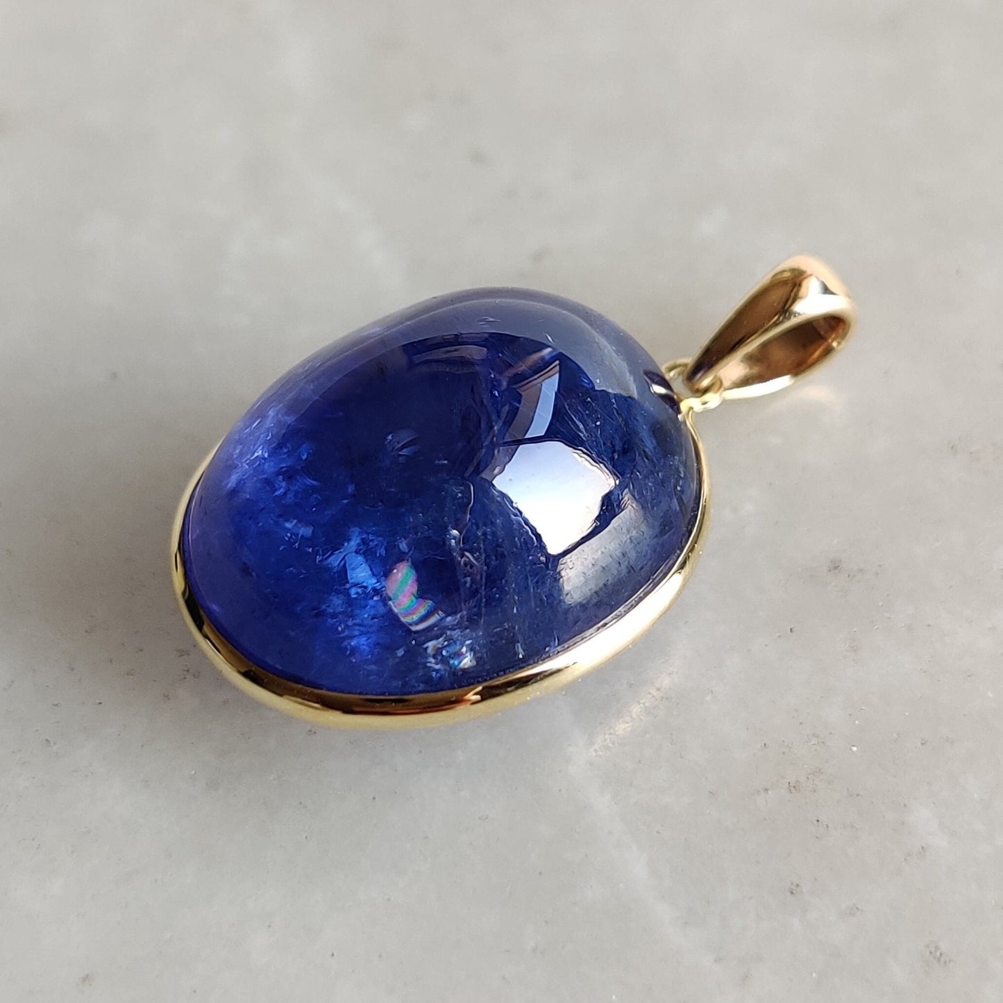 Natural Tanzanite Pendant, 14K Solid Gold Tanzanite Pendant, Yellow Gold Necklace Pendant, Tanzanite Jewelry, December Birthstone