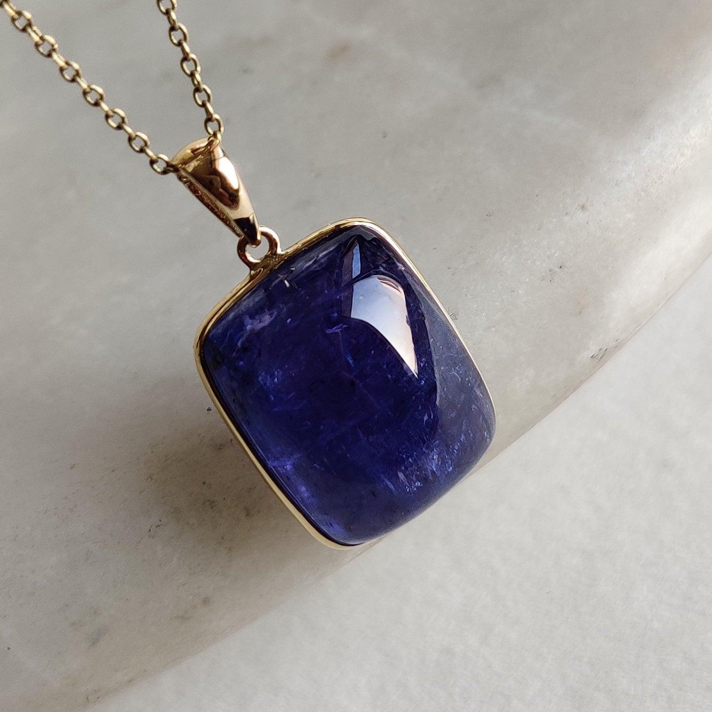 Natural Tanzanite Pendant, 14K Solid Yellow Gold Tanzanite Pendant, Tanzanite Jewelry, December Birthstone Pendant, Christmas Present