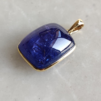 Natural Tanzanite Pendant, 14K Solid Yellow Gold Tanzanite Pendant, Tanzanite Jewelry, December Birthstone Pendant, Christmas Present