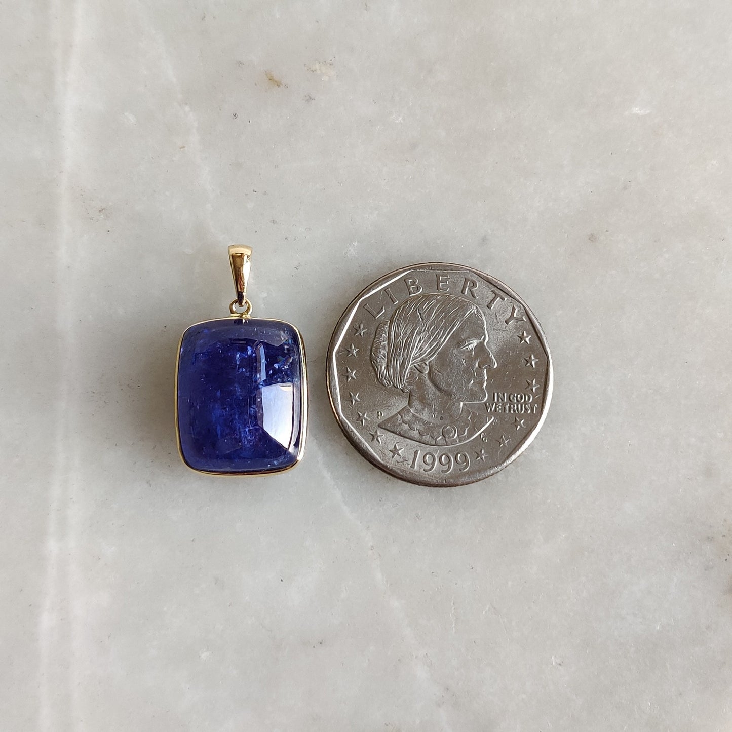 Natural Tanzanite Pendant, 14K Solid Yellow Gold Tanzanite Pendant, Tanzanite Jewelry, December Birthstone Pendant, Christmas Present