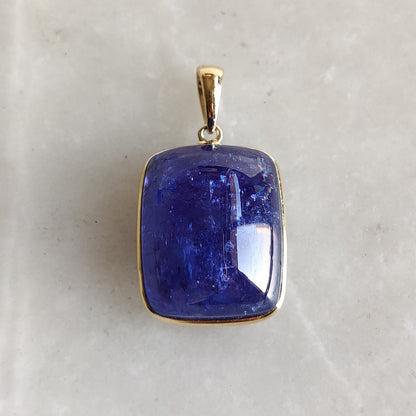 Natural Tanzanite Pendant, 14K Solid Yellow Gold Tanzanite Pendant, Tanzanite Jewelry, December Birthstone Pendant, Christmas Present