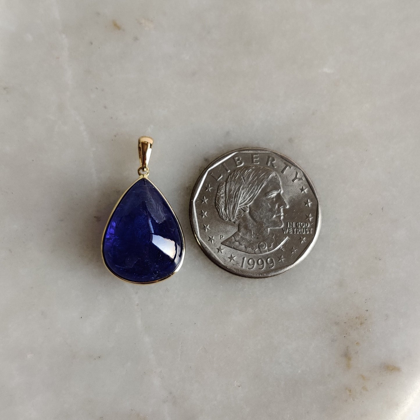 Natural Tanzanite Pendant, 14K Solid Yellow Gold Tanzanite Pendant, Tanzanite Jewelry, December Birthstone Pendant, Christmas Present