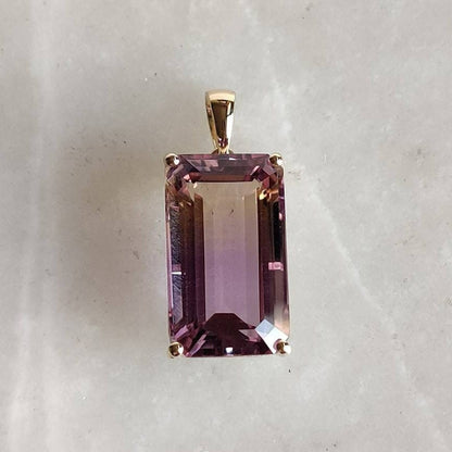 Natural Ametrine Pendant, 14K Solid Yellow Gold Ametrine Pendant, February & November Birthstone, Christmas Present, Ametrine Jewelry