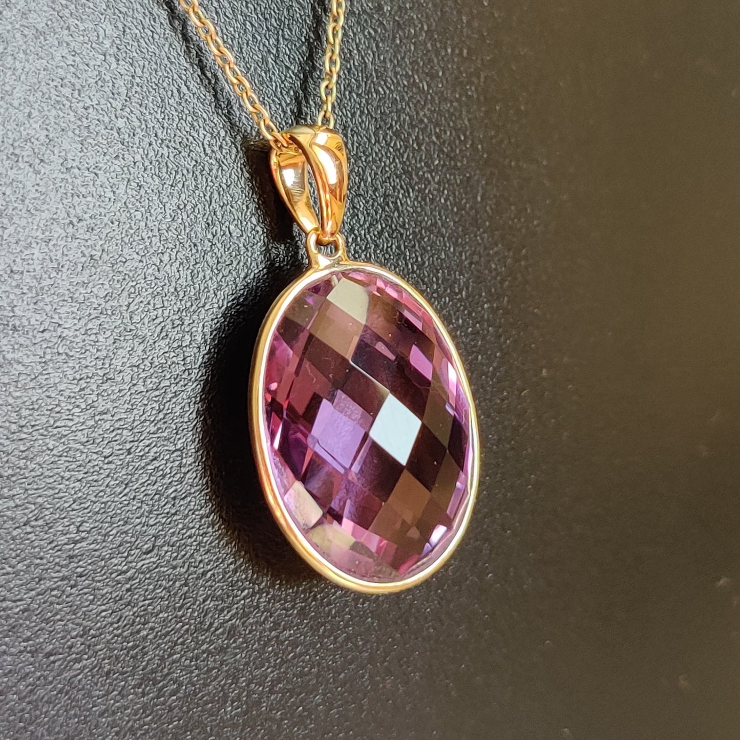 Colgante de amatista violeta natural, colgante de amatista violeta de oro macizo de 14 quilates, collar con colgante de oro macizo, piedra natal de febrero, regalo de Navidad