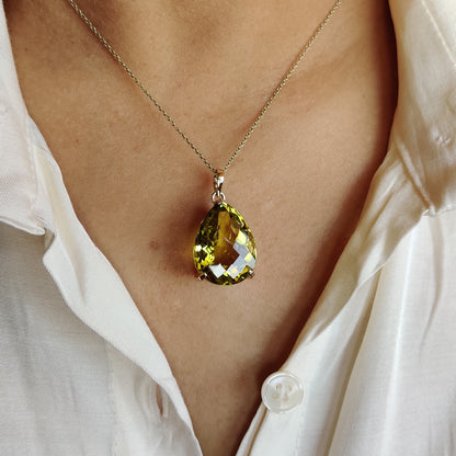 Natural Lemon Topaz Pendant, 14K Solid Gold Lemon Topaz Pendant, Solid Gold Pendant,  November Birthstone, Christmas Gift, Topaz Jewelry