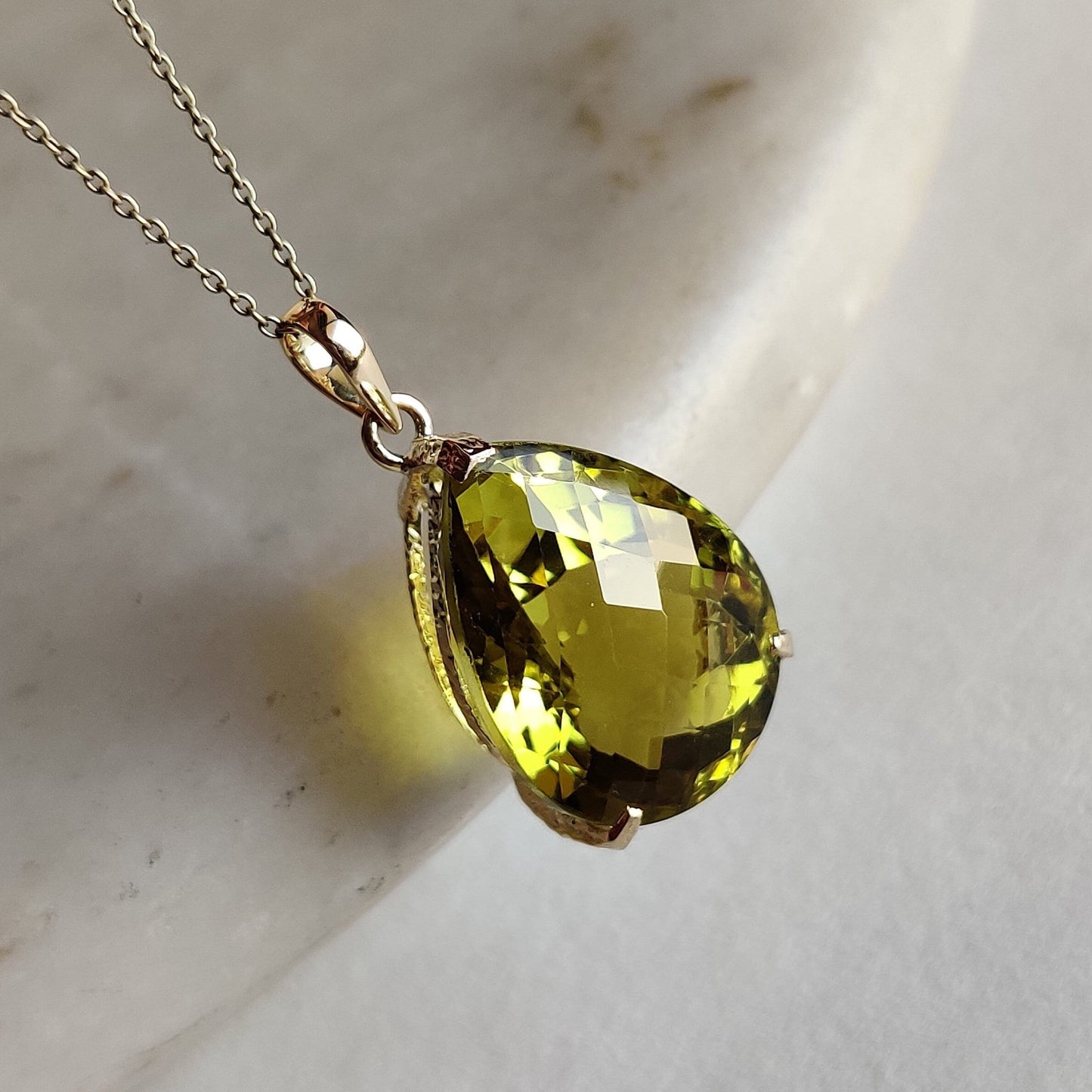 Natural Lemon Topaz Pendant, 14K Solid Gold Lemon Topaz Pendant, Solid Gold Pendant,  November Birthstone, Christmas Gift, Topaz Jewelry