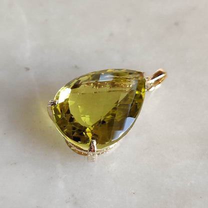 Natural Lemon Topaz Pendant, 14K Solid Gold Lemon Topaz Pendant, Solid Gold Pendant,  November Birthstone, Christmas Gift, Topaz Jewelry